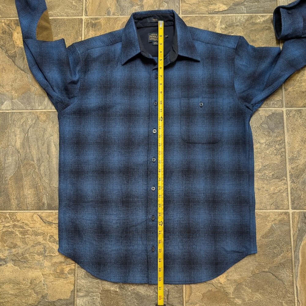 Pendleton Trail Elbow Patch Wool Plaid Shirt Size… - image 5